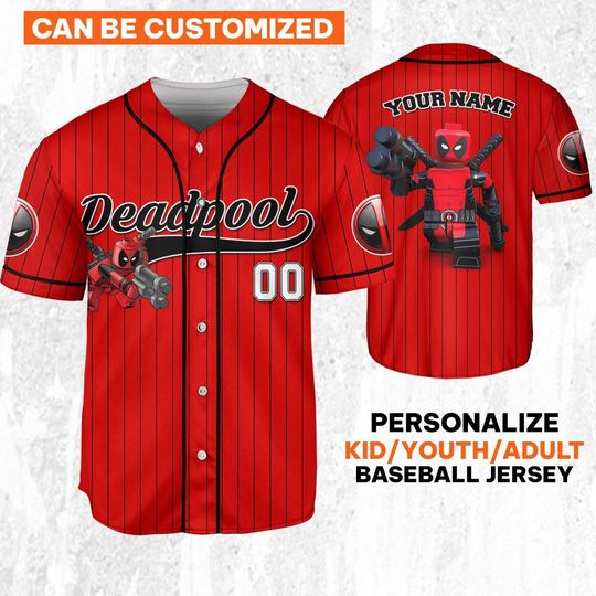 Personalize Deadpool Lego Jersey, Hero Sport Shirt, Matching Baseball Team Outfit