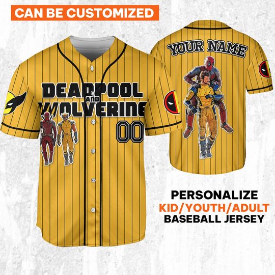 Custom Disney W and D Friendship BFF Wolverine Baseball Jersey, Wolverine And Deadpool Shirt, Hero Sport Shirt