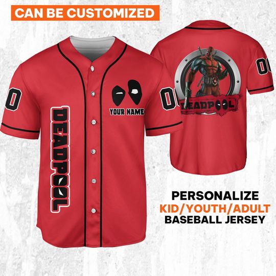 Personalize Deadpool Dangerous Anti Hero Jersey, Wolverine And Deadpool Shirt, Hero Sport Shirt, Marvel Matching Baseball Team Outfit