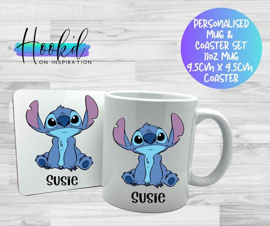 Disney Inspired Stitch Personalised Mug, Movie Coffee Mug, Mug For Office / Living Room