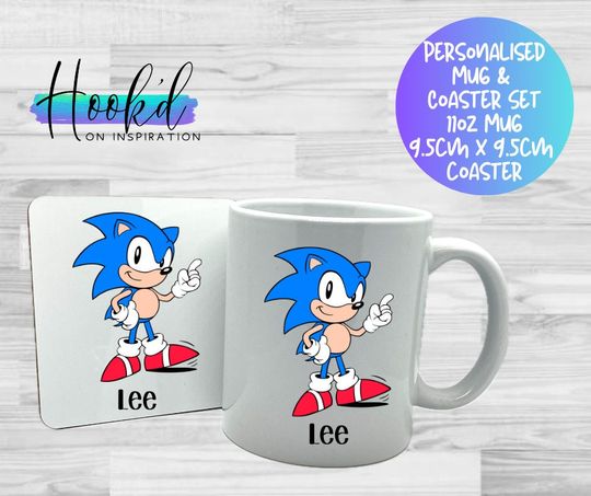 Sonic Inspired Sonic the Hedgehog Personalised Mug, Movie Coffee Mug, Mug For Office / Living Room