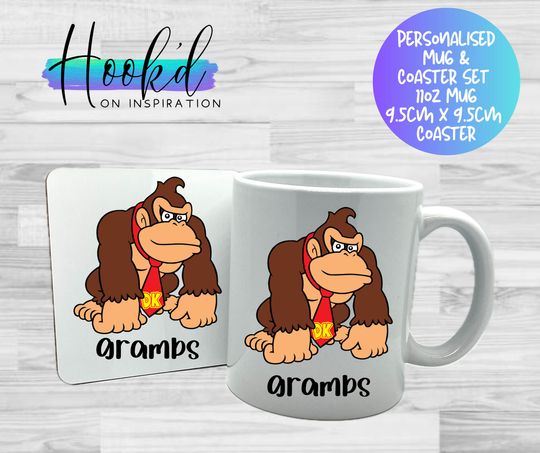 Mario Inspired Donkey Kong Personalised Mug, Movie Coffee Mug, Mug For Office / Living Room