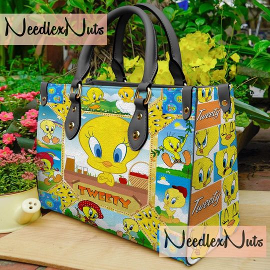 Discover Tweety Bird Leather Handbag, Tweety Bird Handbag, Shoulder Bag, Crossbody Bag, Shopping Bag