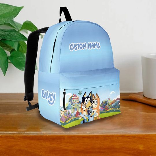 Custom Name BlueyDad family Backpack, BlueyDad Back To School Bag, BlueyDad Backpack
