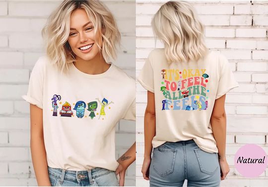 Comfort Colors Disney Every Day Is Full Of Emotions,Inside Out It's Okay To Feel All The Feels Shirt, Mental Health shirt, Speech Therapy