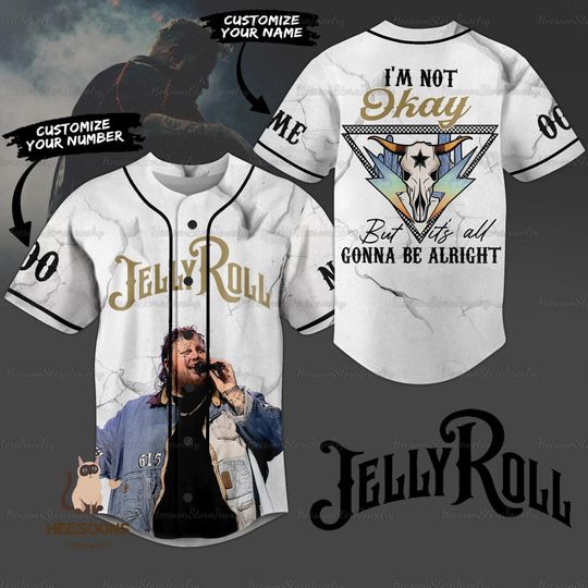 Jelly Roll Baseball Jersey, Jelly Roll Baseball Jersey, Jelly Roll Jersey, Jelly Roll Concert Shirt, Jelly Roll Shirt, Custom Name Shirt