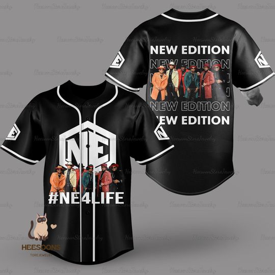 New Edition Jersey, New Edition Baseball Jersey, NE Band Baseball Shirt, New Edition Shirt, NE Logo Band Shirt, Athletic Jersey