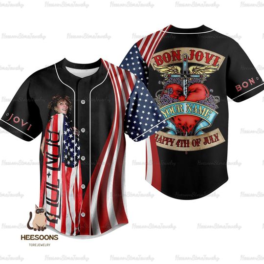 Bon Jovi Rock Shirt, Bon Jovi Baseball Jersey, Bon Jovi Jersey Shirt, Custom Name Shirt, Bon Jovi Concert Shirt, Athletic Jersey