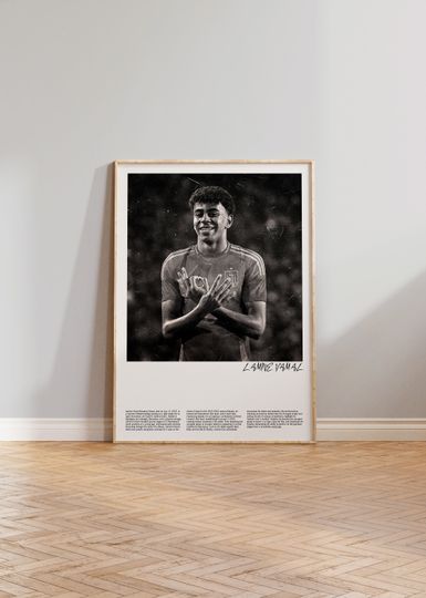 Lamine Yamal Barcelona Poster | Euro 2024 Poster | Soccer Player | England Football | Wall Art Poster | Room Decor