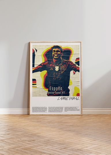 Discover Lamine Yamal Barcelona Poster | Euro 2024 Poster | Soccer Player | England Football | Wall Art Poster | Room Decor