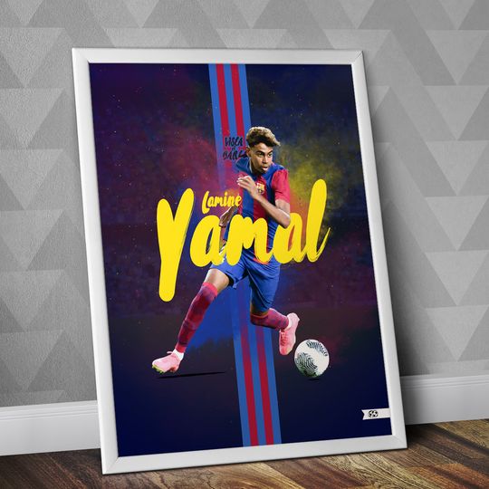 Lamine Yamal Barcelona Poster | Euro 2024 Poster | Soccer Player | England Football | Wall Art Poster | Room Decor