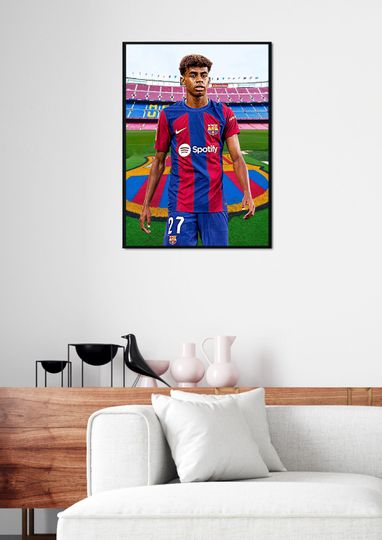 Lamine Yamal Barcelona Poster | Euro 2024 Poster | Soccer Player | England Football | Wall Art Poster | Room Decor