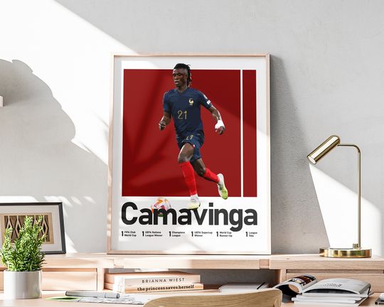 Eduardo Camavinga - France Poster | Euro 2024 Poster | Soccer Player | England Football | Wall Art Poster | Room Decor