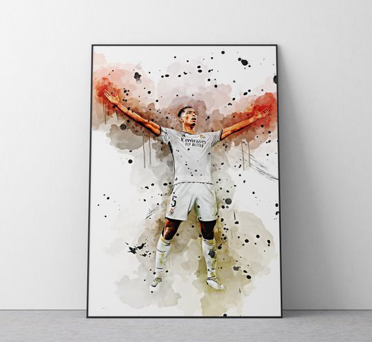 Jude Bellingham Poster - Real Madrid Poster | Euro 2024 Poster | Soccer Player | England Football | Wall Art Poster | Room Decor