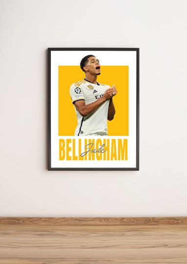 Jude Bellingham Poster - Real Madrid Poster | Euro 2024 Poster | Soccer Player | England Football | Wall Art Poster | Room Decor
