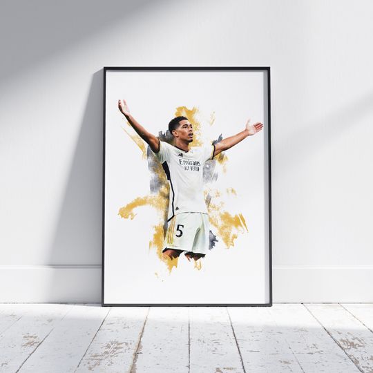 Jude Bellingham Poster - Real Madrid Poster | Euro 2024 Poster | Soccer Player | England Football | Wall Art Poster | Room Decor