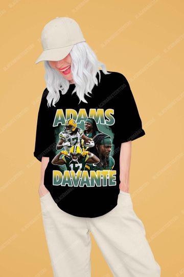 Vintage Davante Adams Unisex T-shirt , Davante Adams American Football Vintage Graphic Tee ,Unisex Cotton Vintage 90's Graphic Tee, 90's Retro Shirt