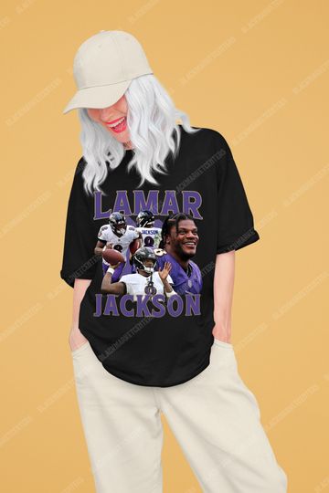 Lamar Jackson, Vintage 90's Shirt, Bootleg Shirt, Lamar Jackson Unisex, Classic 90s Graphic, Unisex Cotton Vintage 90's Graphic Tee, 90's Retro Shirt