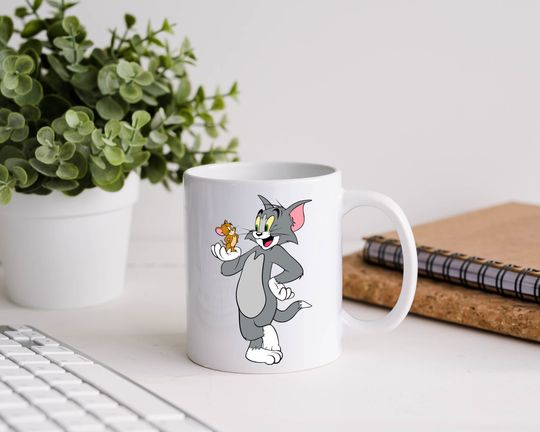 Tom and Jerry 15 Ounce Mug, Cat Mug, Cartoon Mug, Funny Mug, Coffee Cup Mug, Cute Mug