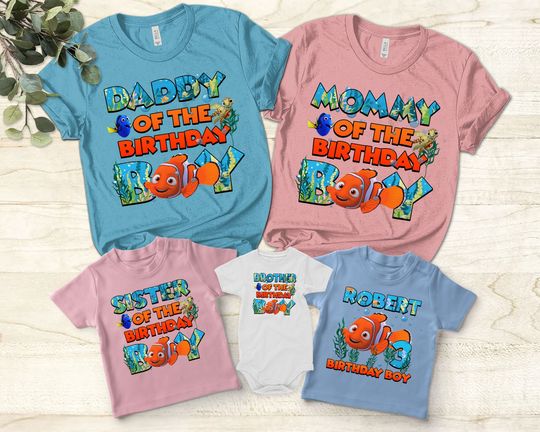 Disney Finding Nemo Birthday Unisex T-Shirt,  Family Birthday Shirt, Disney Matching Shirt Gift For Kids
