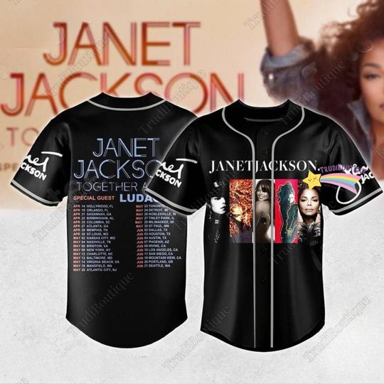 Janet Jackson Together Again Tour Baseball Jersey Shirt, Custom Janet Jackson Baseball Shirt, Janet Jackson 2024 Shirt