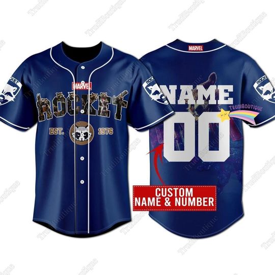 Rocket Baseball Jersey, Personalized Comfortable Short Sleeve Sports Jersey For Baseball Lovers