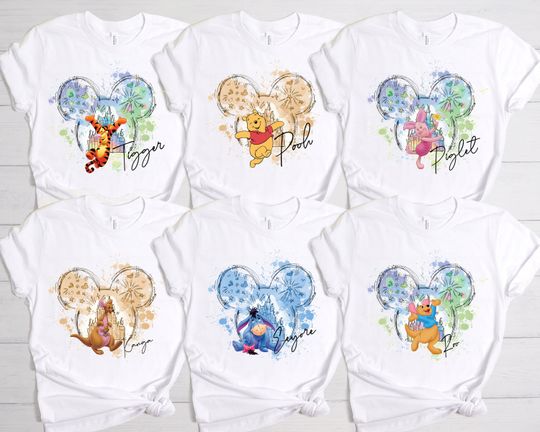 Winnie Pooh And Friends Shirt, Disney The Pooh Piglet Tigger Eeyore Kanga Roo Lumpy