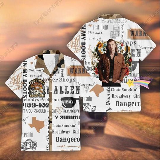 Wallen Western Button Shirt, Wallen Hawaiian Shirt, Cowboy Summer Shirt