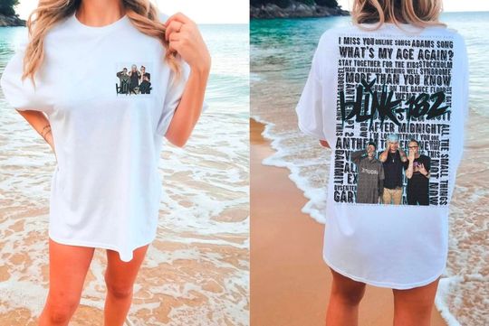 Graphic B182 Band T-Shirt, B182 One More Time 2024 Tour Shirt, Cotton Short Sleeve Tee, Summer Casual Shirt