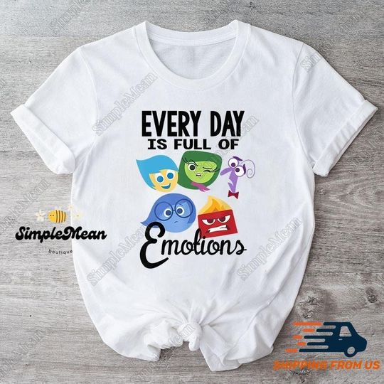 Disney Inside Out Shirt, Every Day Is Full Of Emotions Cotton Short Sleeve Tee, Inside Out Characters Shirt