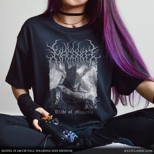 Elden Ring Malenia T-Shirt, Metal Band Style FromSoftware Unisex Game Shirt Unisex short sleeves multiple colors t-shirts