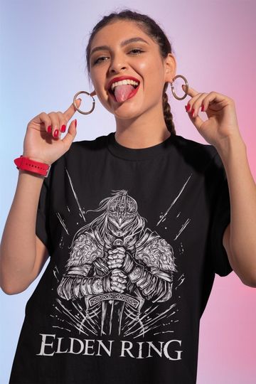 Unisex Elden Ring Shirt, The Warrior Graphic Tee, Tarnished Soulsborne T-Shirt