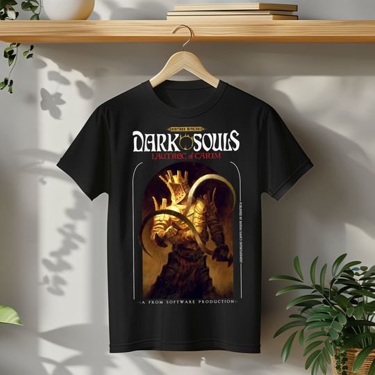 Dark Souls Lautrec Graphic T Shirt | Heavy Cotton Unisex Tee | Gaming Streetwear Gifts for Gamers Stylish Vintage Books Shirt Elden Ring