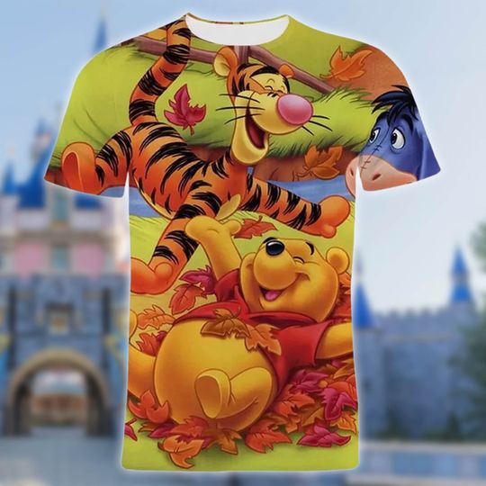 Winnie The Pooh 3D Adult Kid T-shirt, Pooh Bear Tigger Eeyore All Over Print Shirt