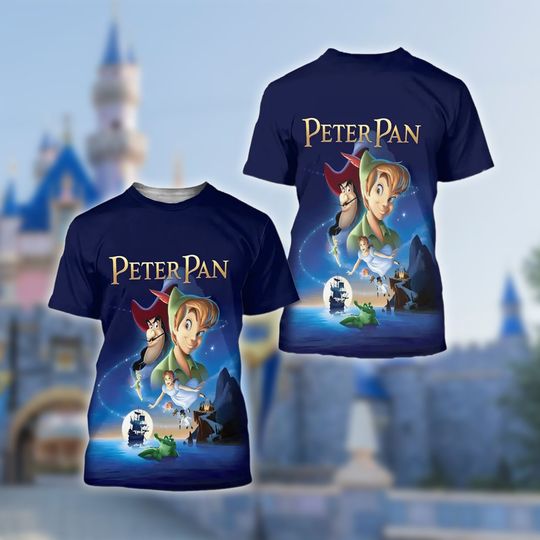 Peter Pan Captain Hook 3D Adult Kid T-shirt, Peter Pan Young Boy All Over Print Shirt