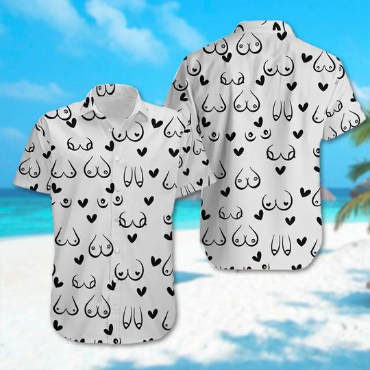 Ladies Ch*st Icon Hawaiian Shirt, Ladies Ch*st All Over Print Hawaii Shirt, Summer Vibe Button Up Shirt, Tropical Vacation Beach Outfit