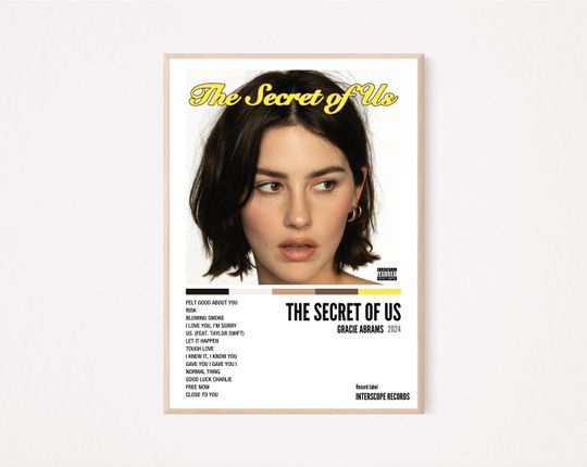 Gracie Abrams - The Secret Of Us Album Poster |  Music Poster | Gracie Abrams Poster | Music Gift | Music Wall Decor, Available in 7 Sizes
