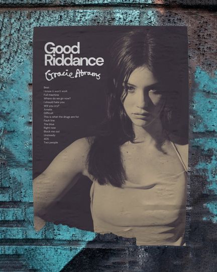 Good Riddance Album Art Print, Gracie Abrams Black Merch Poster,  | Gracie Abrams Poster | Music Gift | Music Wall Decor, Available in 7 Sizes