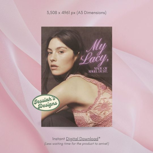 Gracie Abrams Is My Lacy Poster, She's Made Of Angel Dust, Olivia Rodrigo Guts Album Lyrics Art Print  | Gracie Abrams Poster | Music Gift