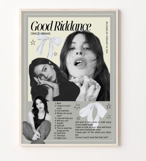 Good Riddance Print  | Gracie Abrams Poster | Music Gift | Music Wall Decor, Available in 7 Sizes Unframed poster