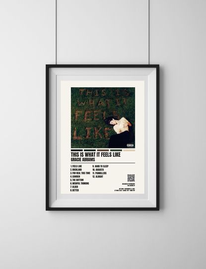 Gracie Abrams Album Cover, Gracie Abrams This Is What It Feels Like,  | Gracie Abrams Poster | Music Gift | Music Wall Decor, Available in 7 Sizes