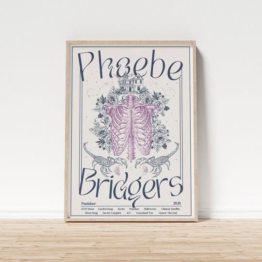 Phoebe Bridgers Poster, Punisher Album Poster, Indie Room Decor, Preppy Room Decor, Printable Music Print
