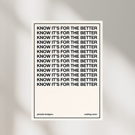 Phoebe Bridgers Poster Know it's For The Better Retro Poster Wall Art Home Decor Gift  | Gracie Abrams Poster | Music Gift | Music Wall Decor, Available in 7 Sizes