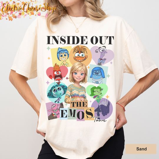 Discover Inside Out The Emos Tour Shirt, Funny Character Cartoon Movie, Joy Disgust Fear Sadness Anger Tee, All The Feels Tour Shirt