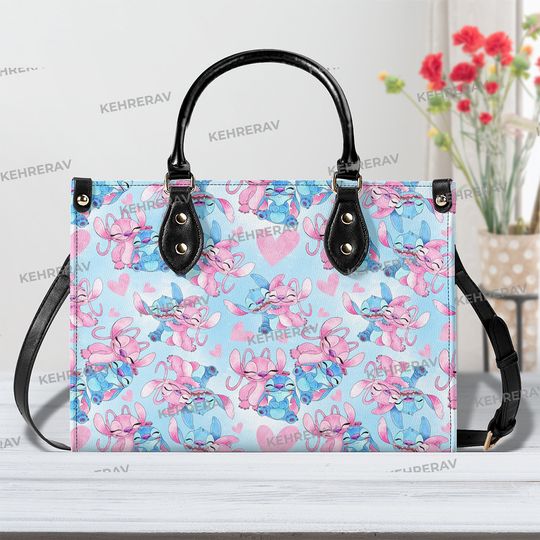 Stitch and Angel Leather Handbag, Stitch Women Bags Purses, Stitch Lover's Handbag,Leather Bag,Woman Handbag,Handmade Bag,Vintage Bag