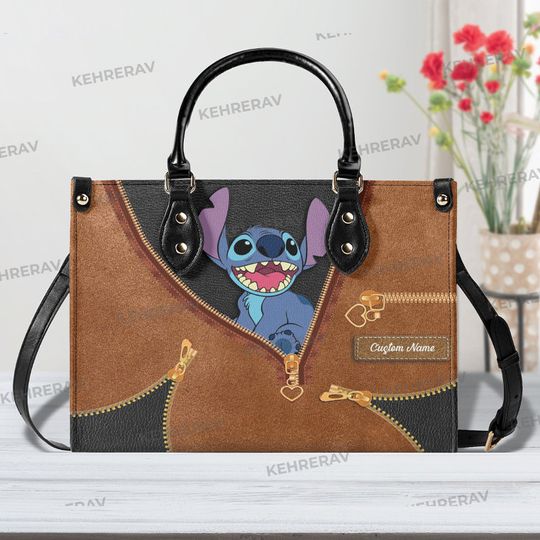 LiLo and Stitch Leather Handbag,Stitch Women Bags Purses,Stitch Lover's Handbag,Custom Leather Bag,Woman Handbag,Handmade Bag,Vintage Bag