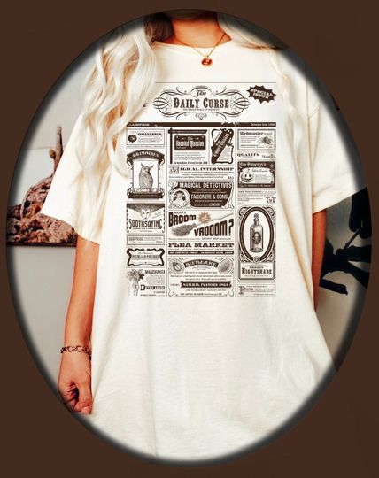 The Daily Curse Newspaper, Vintage 90s Halloween Graphic, Halloween Night Shirt, Vintage Style Tee, Halloween Haunt Shirt