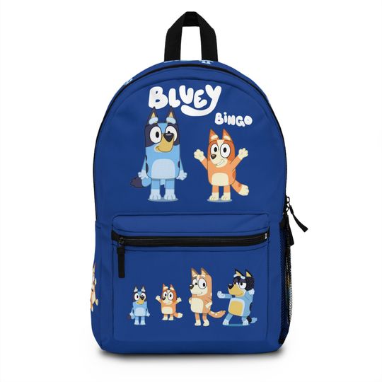 BlueyDad and Bingo Backpack, Children's Book Bag, Cartoon Character Bag, Preschool Backpack, Kids Gift Idea