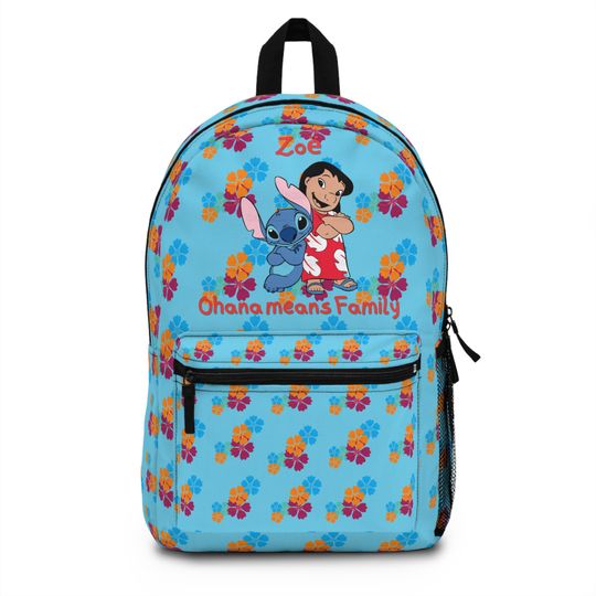 Lilo & Stitch custom backpack, Ohana Means family, Lilo Stitch school supplies, Lilo Stitch gift, Hawaiian Backpack, Lilo Stitch Party