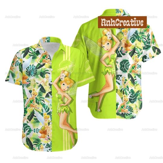 Disney Tinker Bell Hawaiian Shirt, Tinkerbell Shirt, Tinker Bell Hawaiian Shirt, Fairy